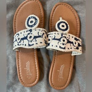 Women's Sandals - Navy and White Elephants